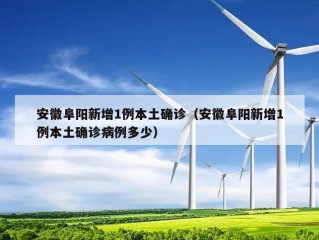 安徽阜阳新增1例本土确诊（安徽阜阳新增1例本土确诊病例多少）