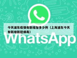今天浦东疫情有新增加多少例（上海浦东今天有新增新冠病毒）