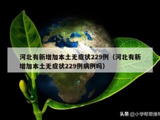 河北有新增加本土无症状229例（河北有新增加本土无症状229例病例吗）